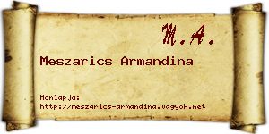 Meszarics Armandina névjegykártya